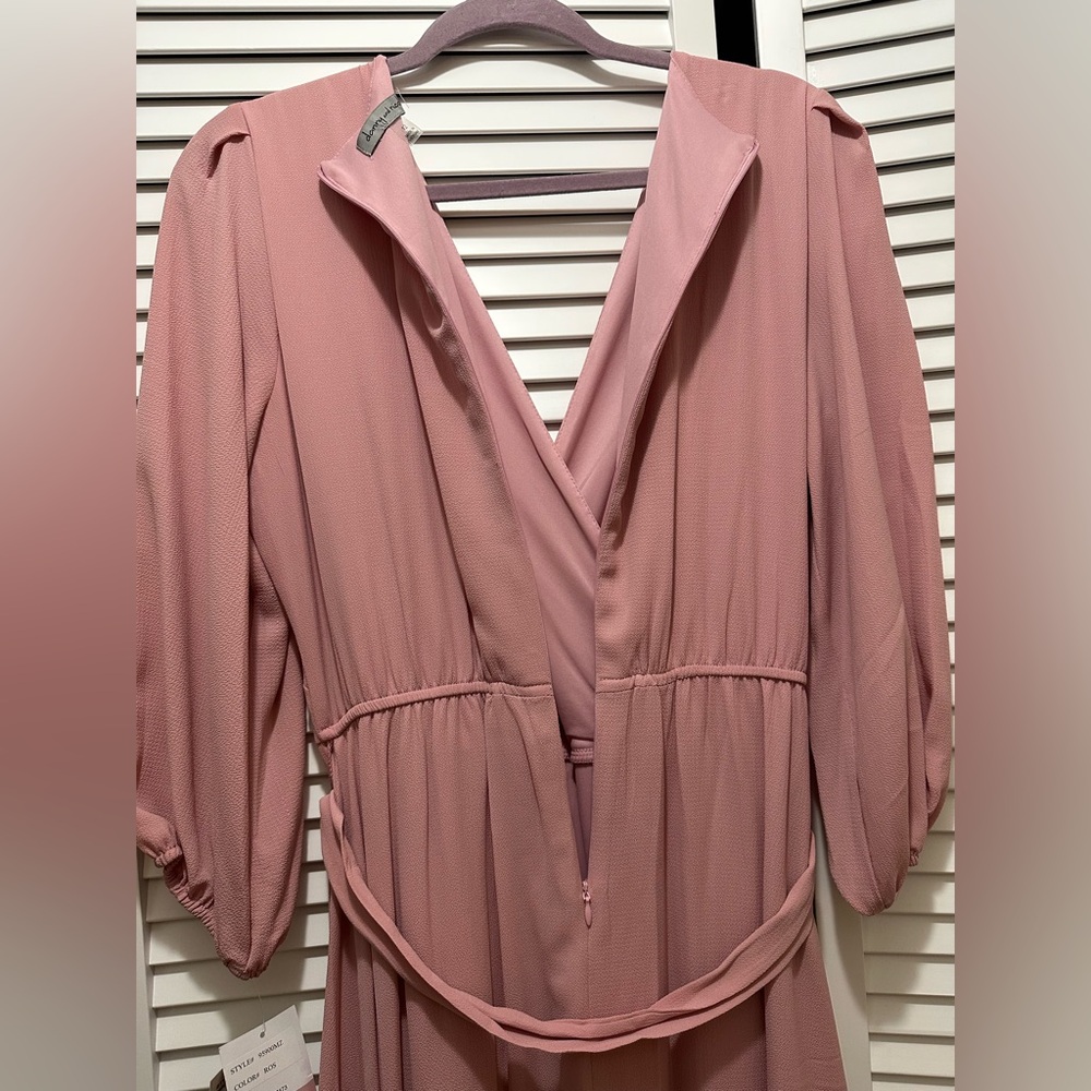 Danny & Nicole Ruffled Rose Midi Dress, Size 12 NWT - Picture 10 of 15